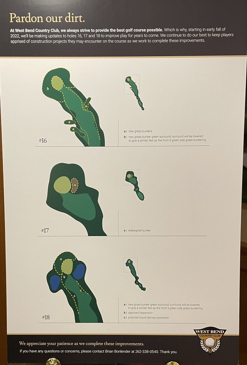 Great Day at WBCC yesterday. Kye Goalby killing it on the back 9. The new 15th a favorite. More work this Fall.
