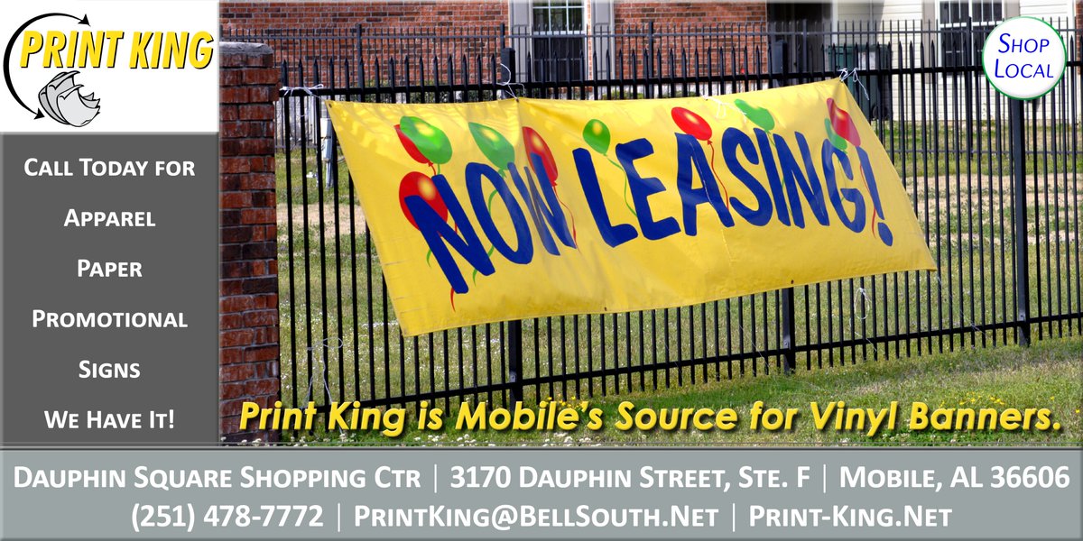 PrintKingMobile's tweet photo. Customize your message on durable #VinylBanners from #PrintKing. We produce signs with bright, fade-resistant colors and can even apply grommets or additional fixtures for hanging. We offer great rates and quick turn-around, so place your order with Print King today. #Banners https://t.co/OMvbbfSu2o