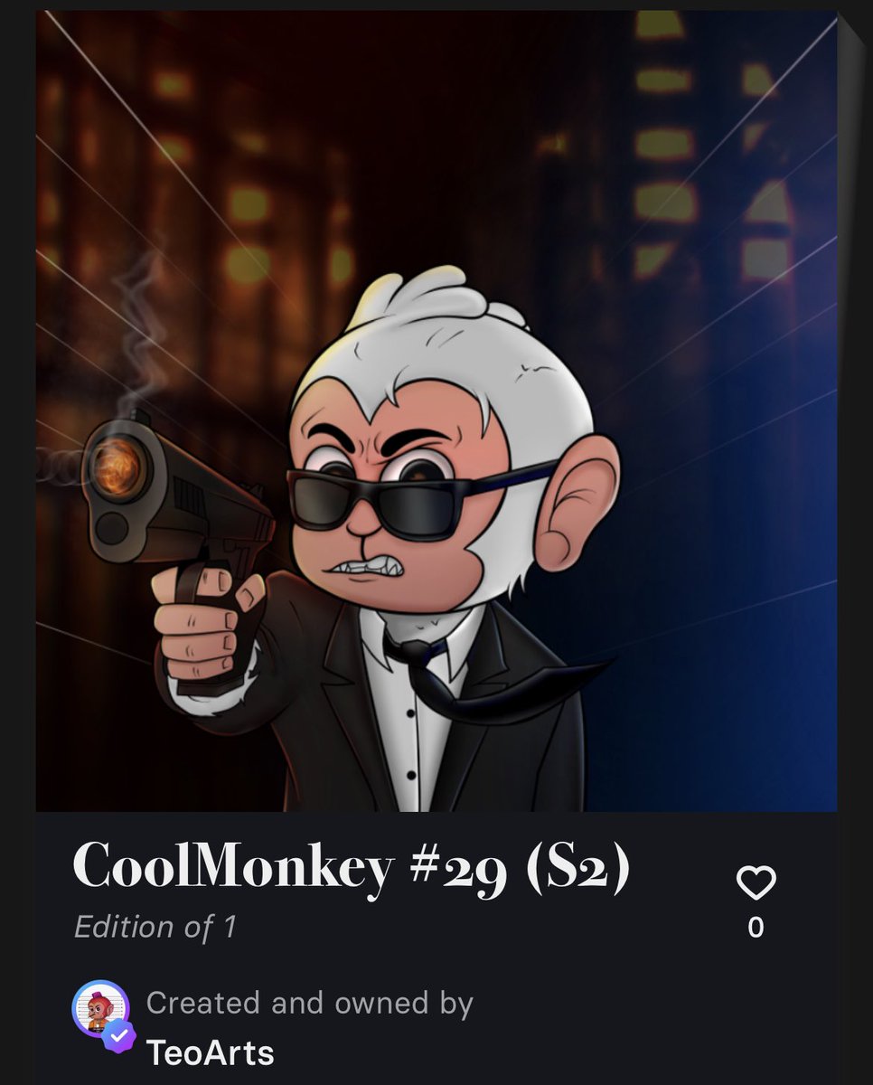 Hello 👋. We have new drop ✅ #29 
( Cool Monkeys S2🔥 )

Cool Monkeys Entails A Unique Differentia That Distinguishes Them From One Another.

Start Auction ⬇️

nftb.io/user/0xb8e4018…

<a href="/NFTbCollections/">NFTb Collections</a> #NFTs #NFTCommumity #TCG #tcg #nftmint