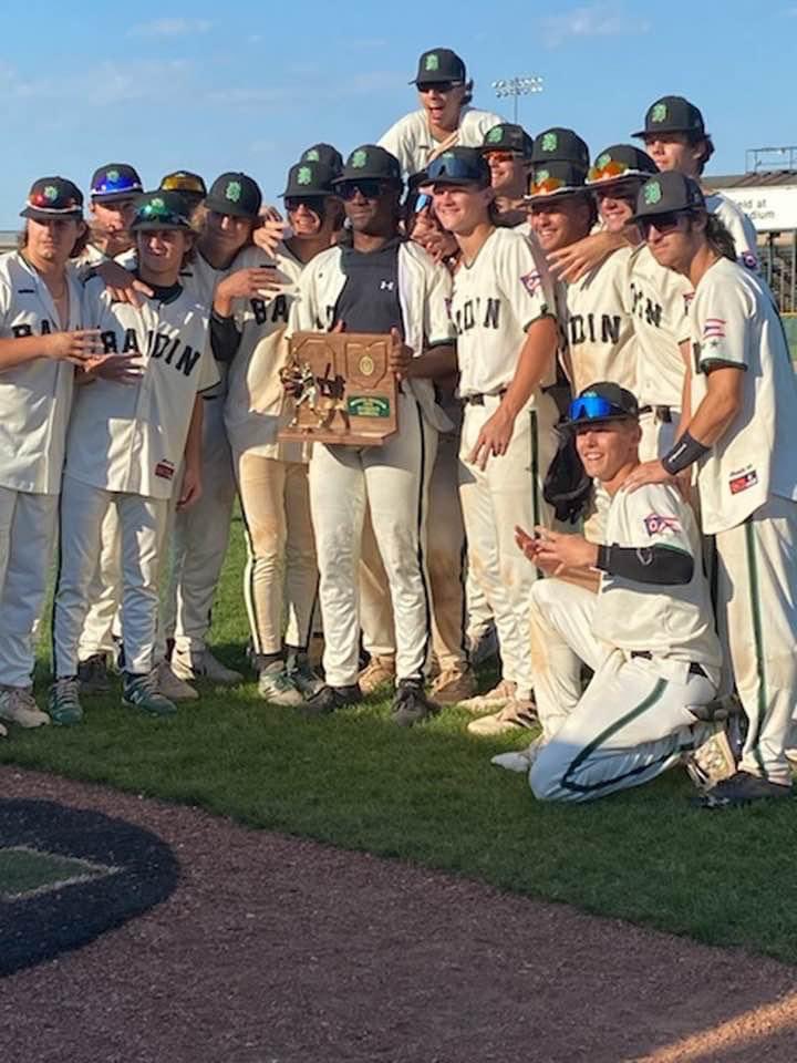 BadinBaseball's tweet photo. Badin Baseball headed back to State Final Four for the 14th time after defeating Buckeye Valley yesterday!  Eric Rawlings fires a no hitter(?) to move his record to 10-0. Offense banged out 10 hits!  Play Hoban Friday at 4:00 in Akron. https://t.co/W4BeHm7L1x