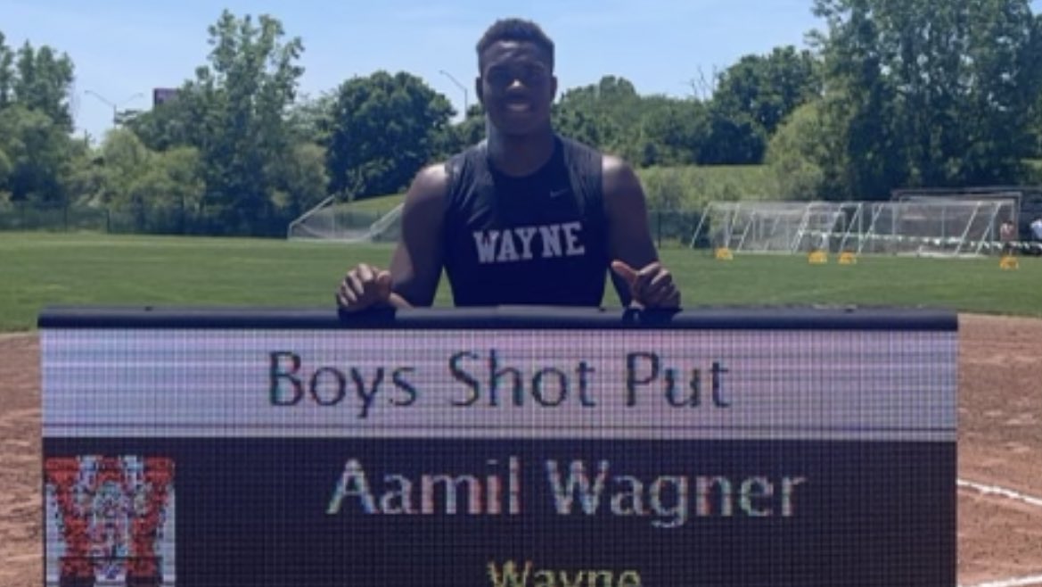 STATE CHAMPION ALERT.  Congrats to Aamil Wagner who is the Division 1 State Champ in the Shot Put.  His throw of 64’1” is also a new school record! This caps off an amazing career for Aamil.  Wayne Train!