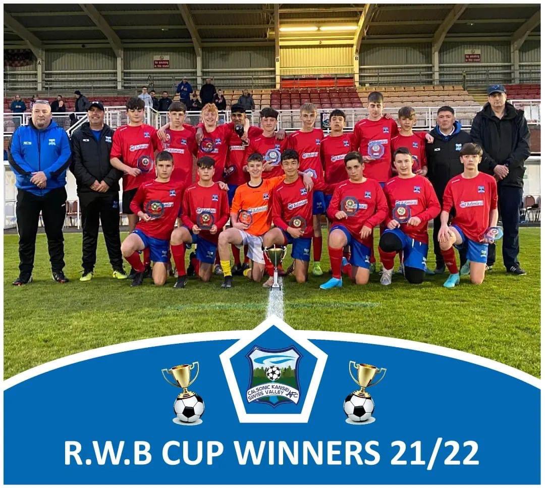 ASWGR0UP's tweet photo. ASW supporting grass roots football - U14 Calsonic Kansei SV team. Congratulations on winning the Carmarthenshire League and RWB Cup. @CKSV_AFC https://t.co/xMAg9vqy5L
