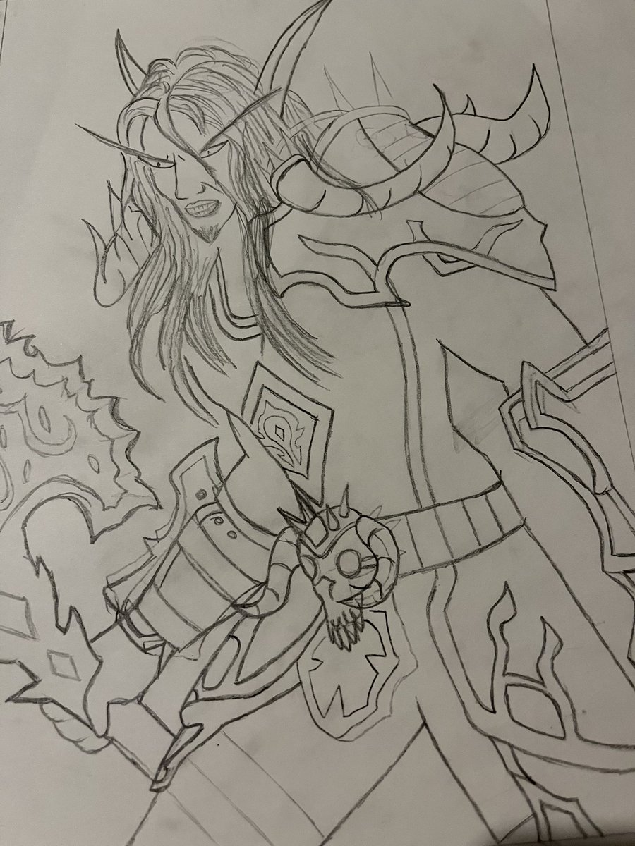 Neeksie's tweet photo. Well I’m not really in the mood to play tonight, but I have been trying to recreate a DK…….. now I’m scared to paint it in case I ruin it. I am by no means an artist, so I’m both proud and terrified. 😂🙈 felt a strong and unnecessary urge to share. 

@Warcraft https://t.co/sYSrOOpY4I