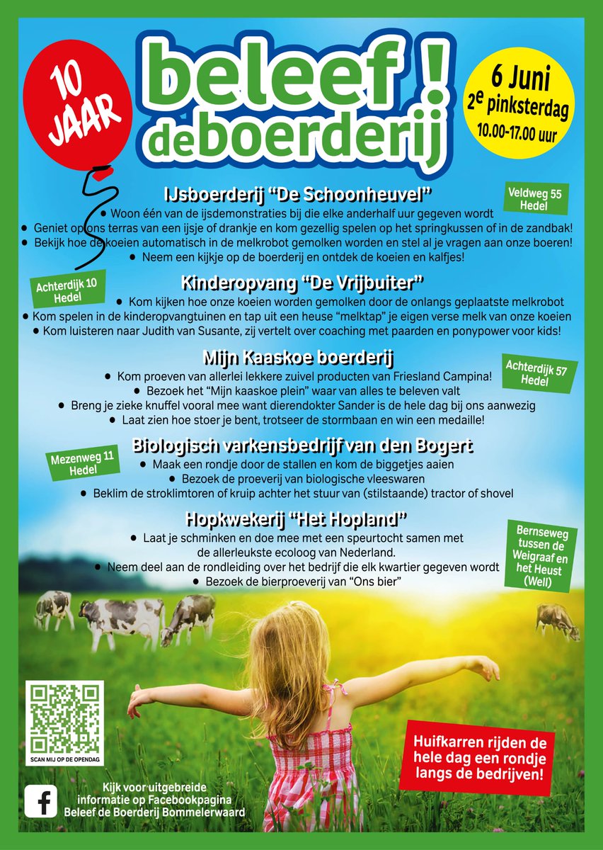 A.s. maandag, 2e Pinksterdag welkom om een kijkje te nemen op ons biologische varkensbedrijf en bij 4 collega's.