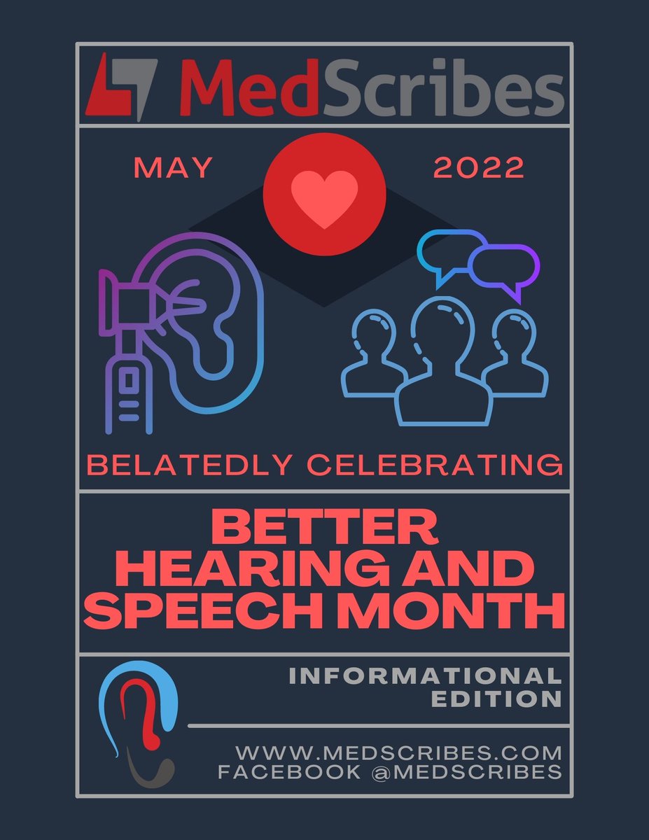 medscribes's tweet photo. MedScribes is belatedly celebrating Better Hearing and Speech Month! Introducing the informational edition (1/4), providing a broad overview of hearing and speech difficulties. https://t.co/ZJWvRlUzVx