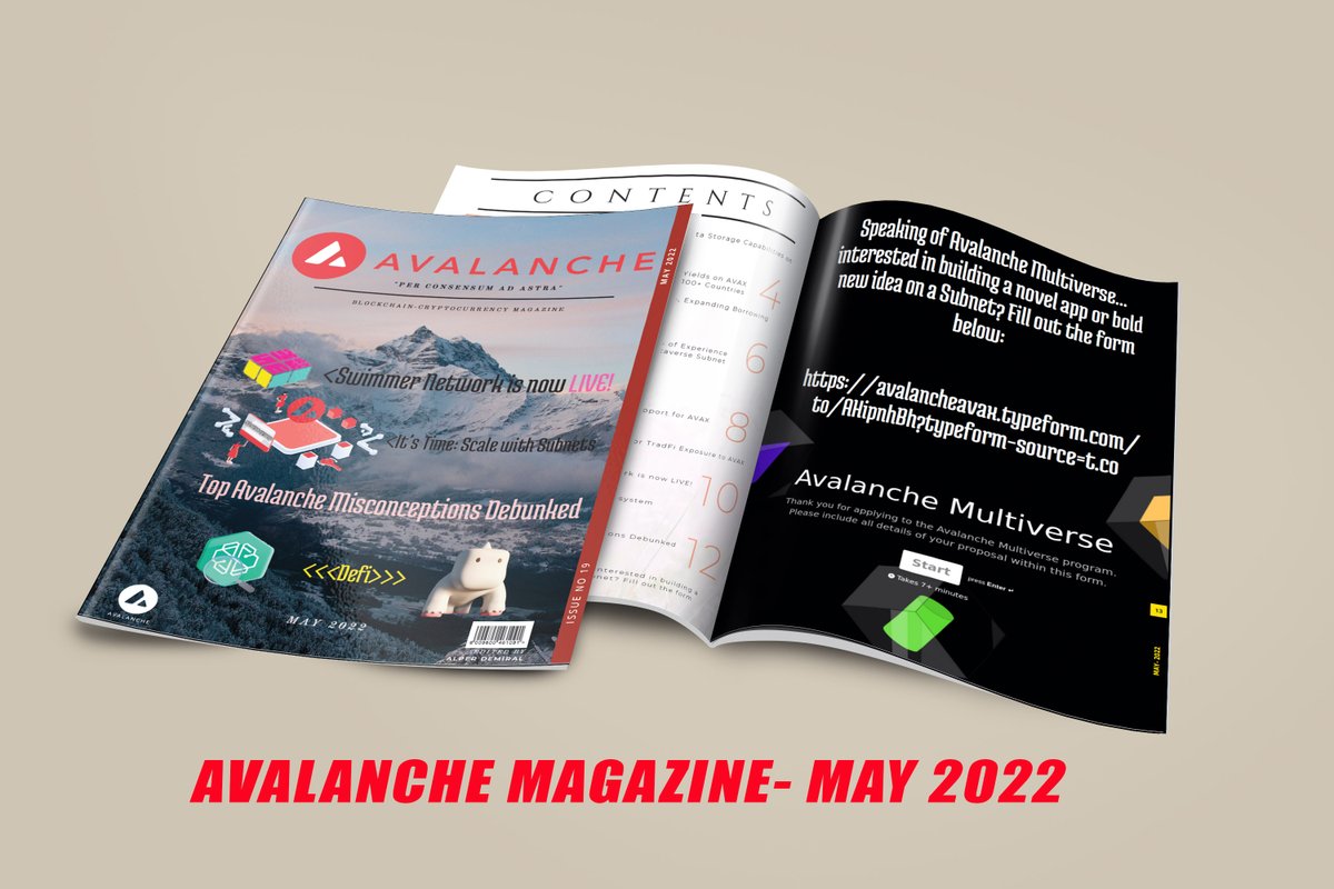 armadyon's tweet photo. #Avalanche May 2022 Magazine Issue 19
#DeFi #AVAX #avalanchesubnets #blockchains #GameFi #NFTCommunity #arweave #SwissBorg #yeti #Coinbase #pixion #Valkyrie
👇📖https://t.co/YO2d0Geq0L https://t.co/Qxq0vwyPdz