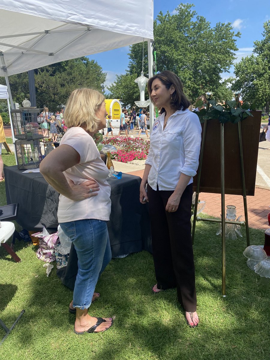 joy4ok's tweet photo. Our #HometownTour has stopped in Ponca City today for the Herb Festival! We’re talking with folks and listening to their concerns — teacher shortage, education funding and keeping kids safe at school seem to be top of mind. As governor, I’ll work to find solutions. #joyforok https://t.co/Y3TIzEQXJr
