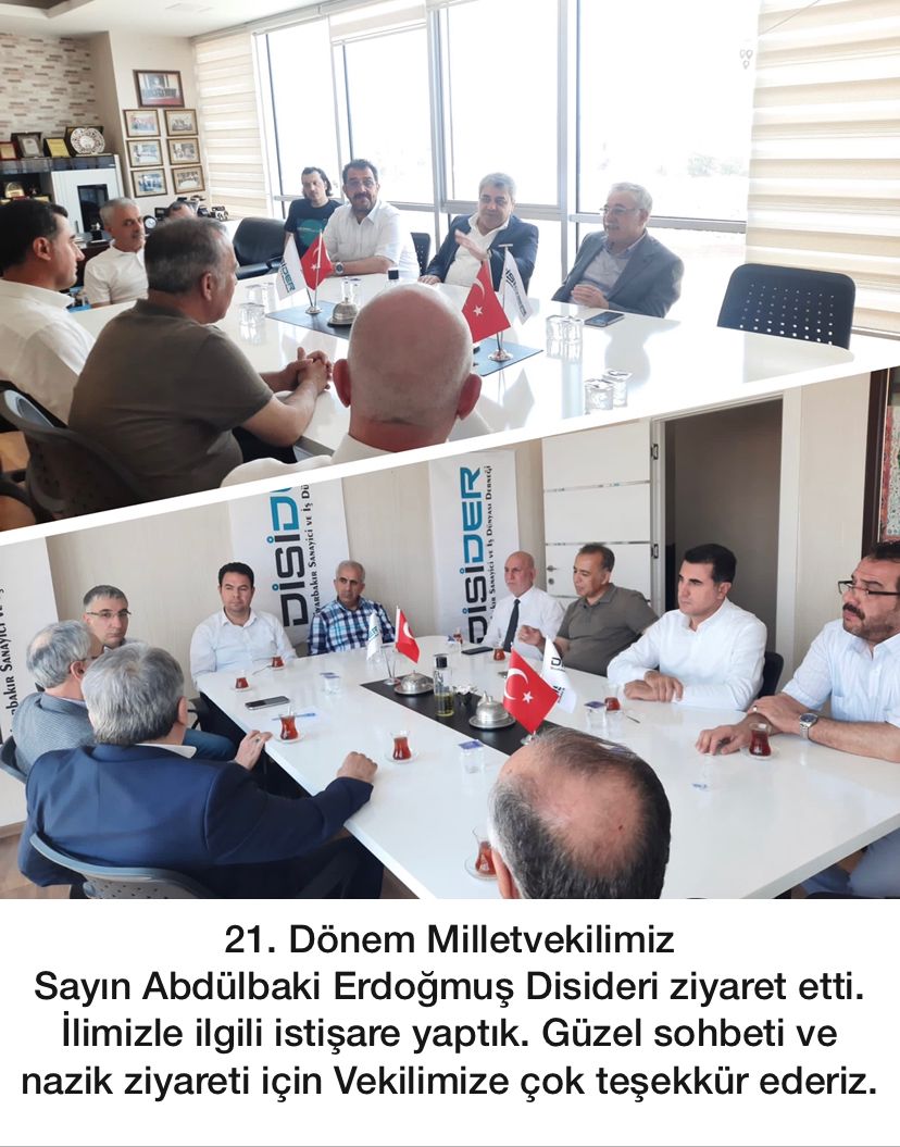 Diyarbakır Sanayici ve İş Dünyası Derneği (@disider21) on Twitter photo 