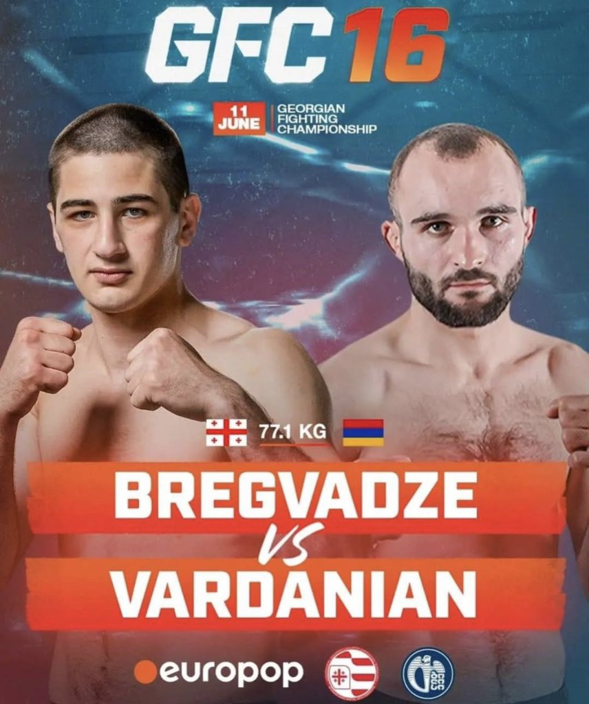 ArmFightZone's tweet photo. FIGHT NEWS ! 💥
Samvel Vardanyan🇦🇲 (6-1)
🆚
Nika Bregvadze🇬🇪 (2-1)
Le 11 juin 🗓 au #GFC16 https://t.co/8NZDvQZPQu