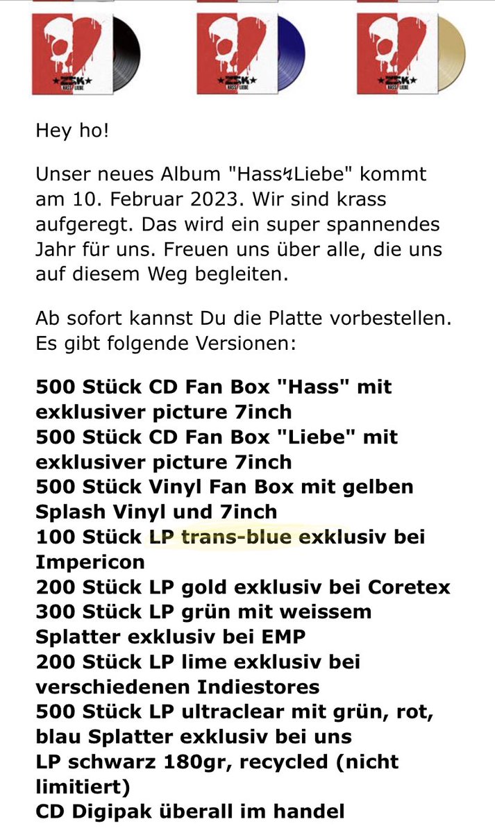 dysphoricDev's tweet photo. Nice, eine @ZSKberlin Platte in trans pride Design?
Die bestelle ich gleich vor, obwohl ich kein Abspielgerät hab.

Oh, das heißt transparent 🙃
Dann bleib ich eher bei der CD Box https://t.co/PTkV3bxyTR