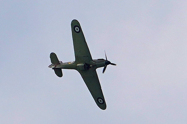 The Hawker Hurricane on its flyby this afternoon.