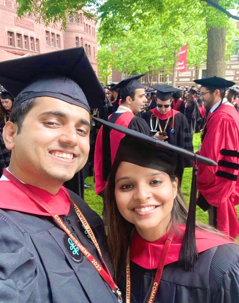 sreejanifs's tweet image. Overwhelmed to share that I &amp;amp; @div_s1 have graduated from @Harvard @Kennedy_School &amp;amp; @harvardmed. Deeply grateful to family, friends, seniors &amp;amp; well-wishers for making this dream come true. Delighted to be back to serve🇮🇳  #india #convocation #harvardalumni #couplegoals