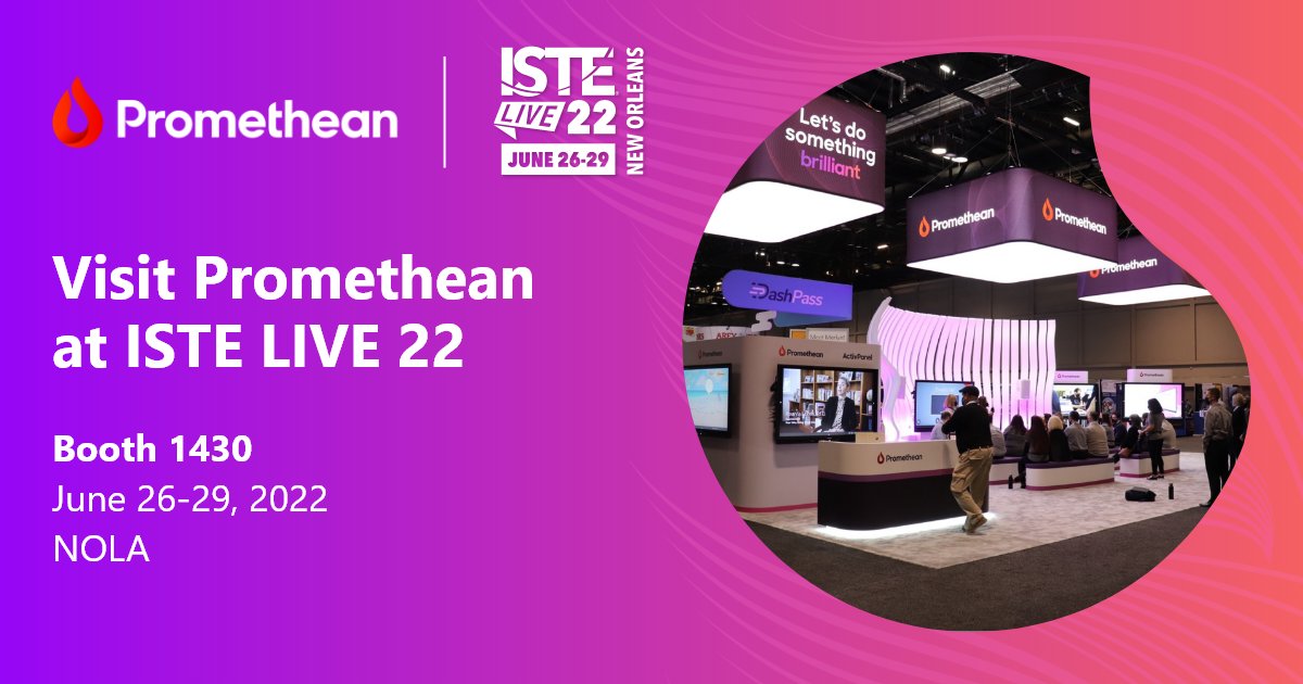 Are you attending #ISTELive 22? Make sure to stop by Booth 1430 and say hello! 👋. We will have an exciting lineup of sessions, fun giveaways, and activities that you will not want to miss. bit.ly/3xcuWnx #EdTech #ISTE22