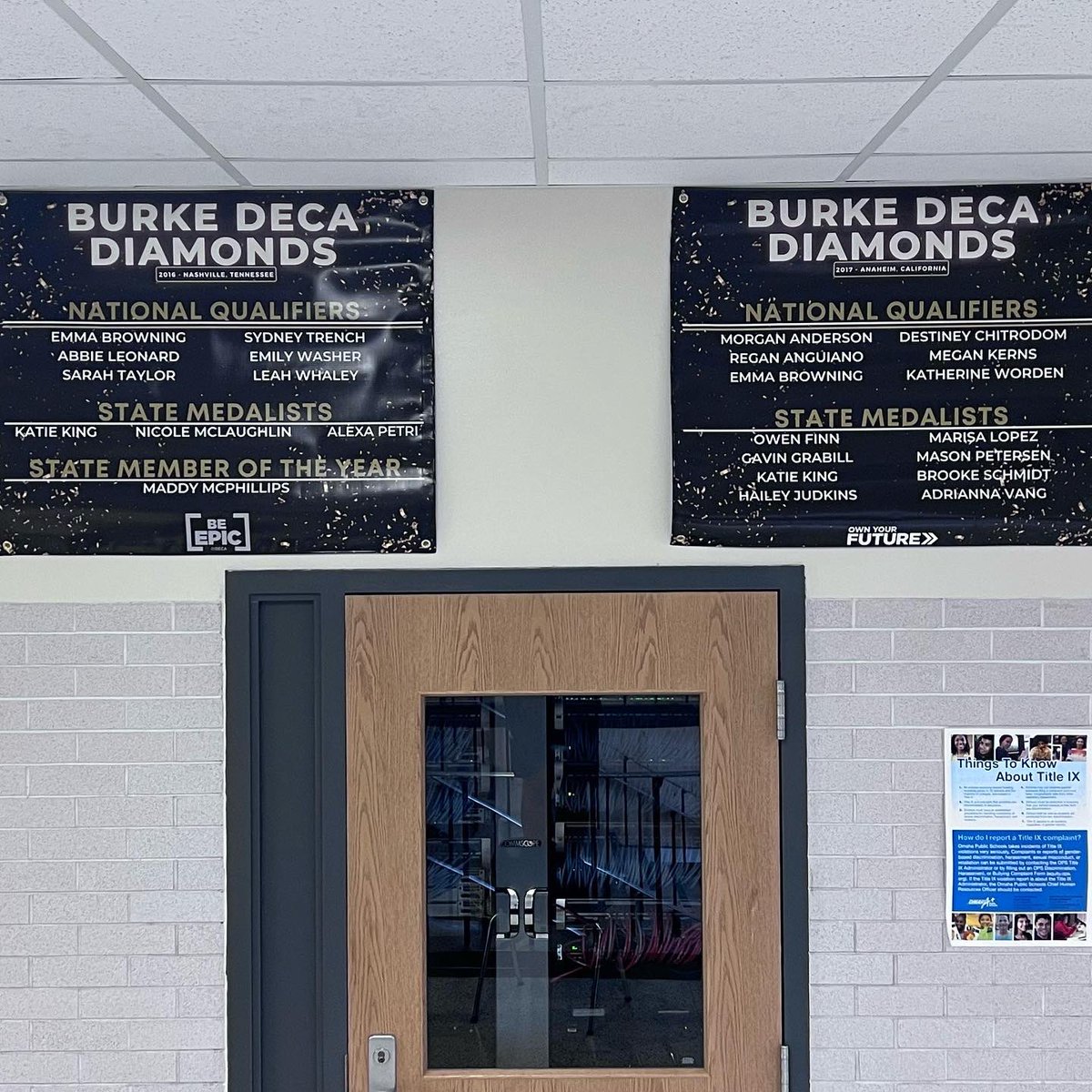 BurkeDECA's tweet photo. They say imitation is the highest form of flattery. Well Central DECA, we hope you’re EXTREMELY flattered!

Also, major thanks to Principal Rasmussen for allowing us to showcase our accomplishments for all to see!

#hangingbanners https://t.co/TK6djlP9QJ