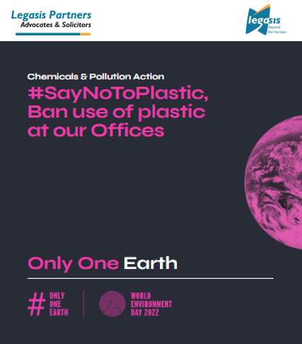 We #Saynotoplastic. You?

<a href="/LEGASIS/">Legasis</a> &amp; @EMC_LLP celebrate #WorldEnvironmentDay2022 today, 11 AM IST. The theme from <a href="/UNEP/">UN Environment Programme</a> is #OnlyOneEarth 

Register now at bit.ly/3kMf04p
#unep #esg #climatechange #sustainability   #environment #legal #legasis