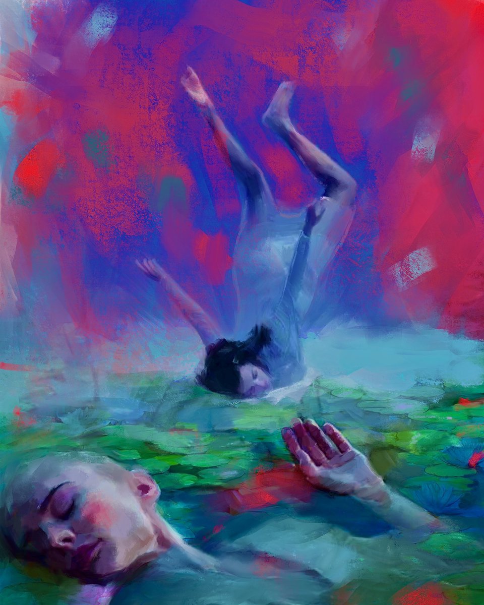 AimeeDelValle_'s tweet image. Nominated by @drcc_art 

The #FriendChallenge
😘 Every day for 10 days I will post an art piece of a friend. (including title)
😀 That friend then is challenged to do the same. 
😊 Let's do this. 

“Swimming in swamp of dreams” by @shadi_baghaei