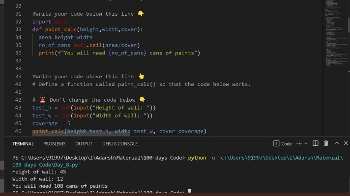 30d100aa533b4fa's tweet photo. Day 162
Calculated the number of cans of paint required to paint a wall
@scaler_official
@interview_bit
#scalerdiscord #scaler #everycode https://t.co/2Bk5dX8BLw