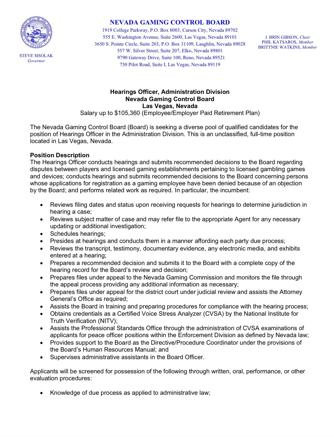 Nevada Gaming Control Board (NevadaGCB) / Twitter