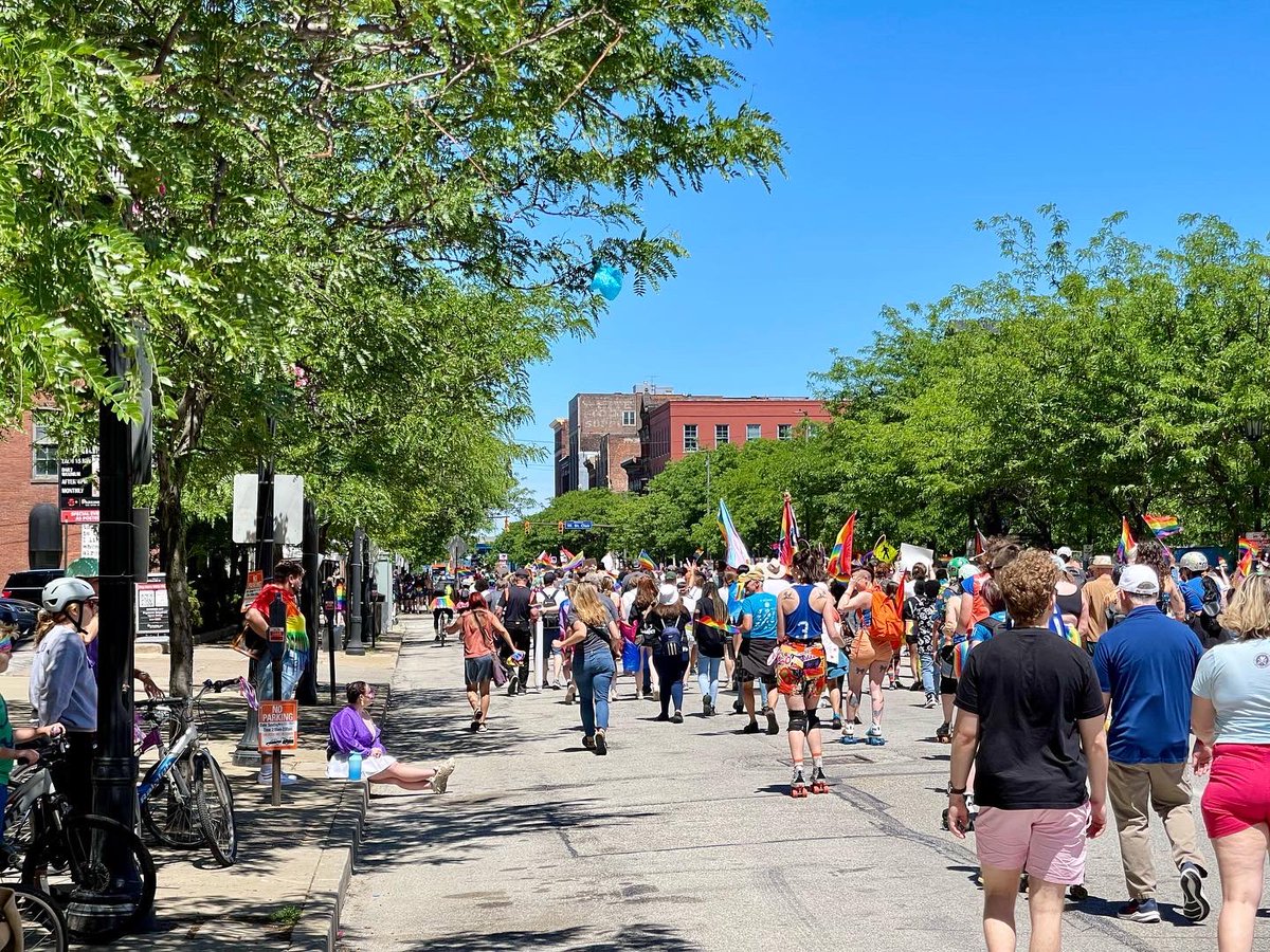 WarehouseCLE's tweet photo. Happy #pride! We loved seeing today’s Pride March go through the District on W6th. Enjoy the day, CLE! 🎉 https://t.co/5q5ok0Z6Yw