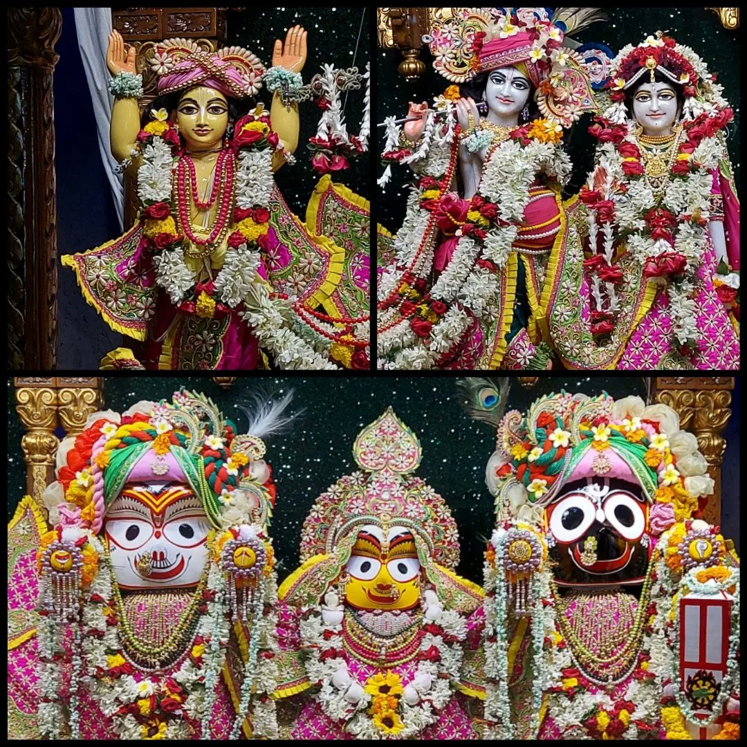 vrajaviharinis's tweet photo. 🤩😍DAILY DARSHAN😍🤩
(Iskcon Vrindavan)
(Iskcon Mayapur)
(Iskcon Pune)
(Iskcon Kolkata)
#lordkrishna #srimatiradharani #panchatatwa #jaijaganathdev #jaisubhadramaharani #jaibalaramdev #dailydarshan #auspicious #beauty #jaigaurnitai #jaigirirajbhagvan #jaisrinrishangadev #Iskcon https://t.co/JXh6KmmHWi