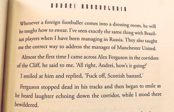 This is brilliant... the Manchester United player who greeted Alex Ferguson with "F*** off, Scottish bastard"