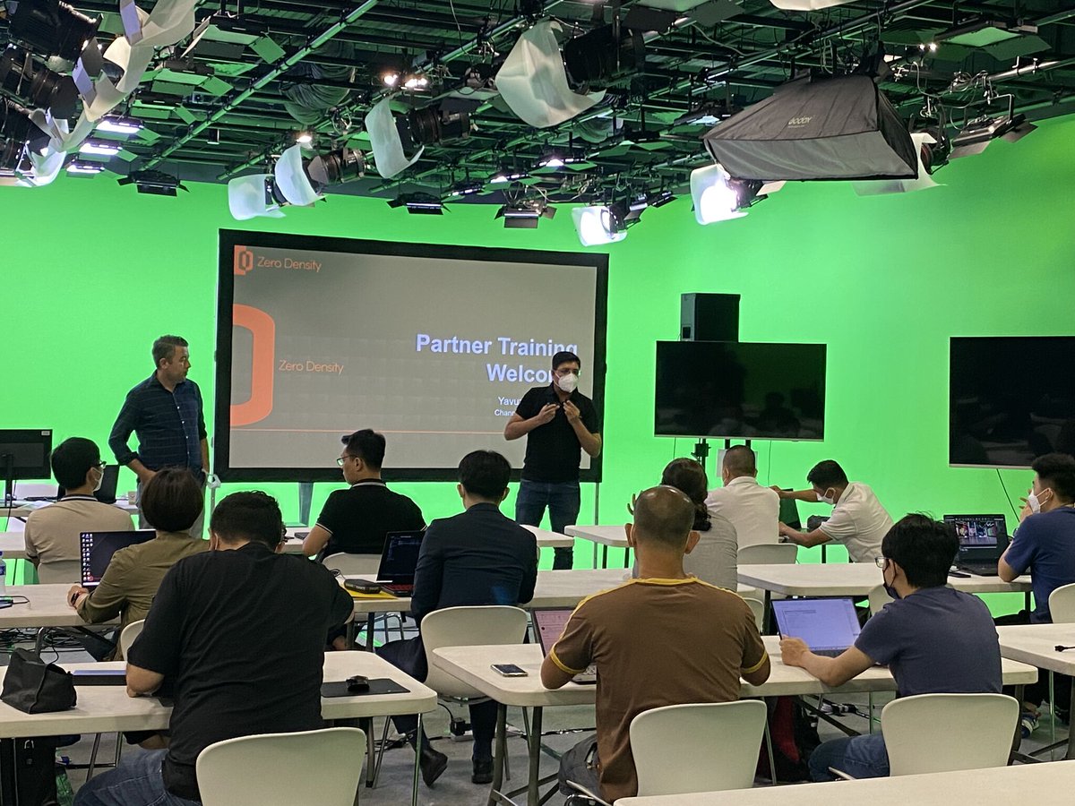 0Density's tweet photo. Hello from the Zero Density Partner Training in Singapore!
Thank you for #Cgangs for hosting us. Our regional partners have gathered to get hands-on with on the latest software and hardware products & newest features.
#ZDPartners #RealityEngine #RealityHub #TRAXIS #RealtimeVFX https://t.co/OcpMkW61hR
