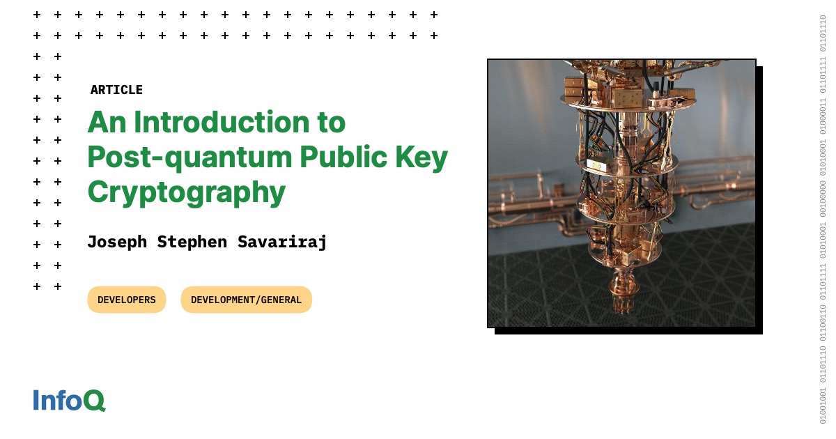 InfoQ's tweet image. #ICYMI If #QuantumComputers become ready for commercial application, what will be their use? What impact will they have? JS Savariraj discusses the impact quantum computers are predicted to have on #PublicKeyCryptography: bit.ly/33AXP0O

#QuantumComputing #Cryptography