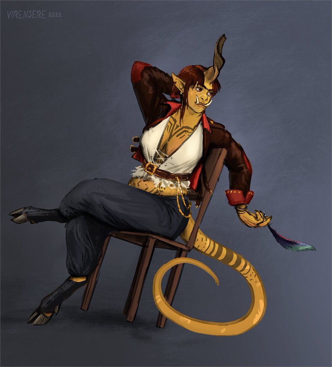 Orc-tiefling, poet bard, and an anarchist
That's Mera Kossa!
New character for a play by post campaign i'll be a player in uvu