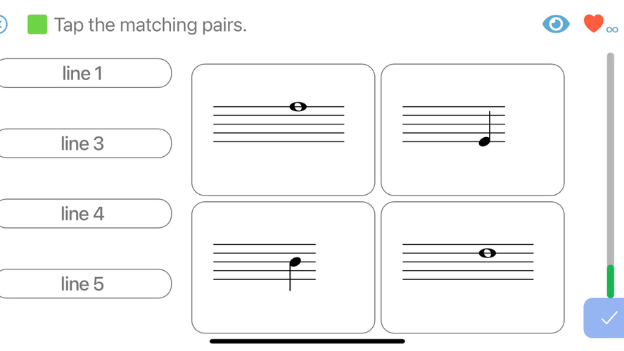 Note reading building blocks:  quickly locate notes on the staff and determine whether they are on a line or space.  This is a "pre-note-reading" skill that helps with note reading fluency.

Learn more about musical building blocks at noteful.net 

#dailyt...
