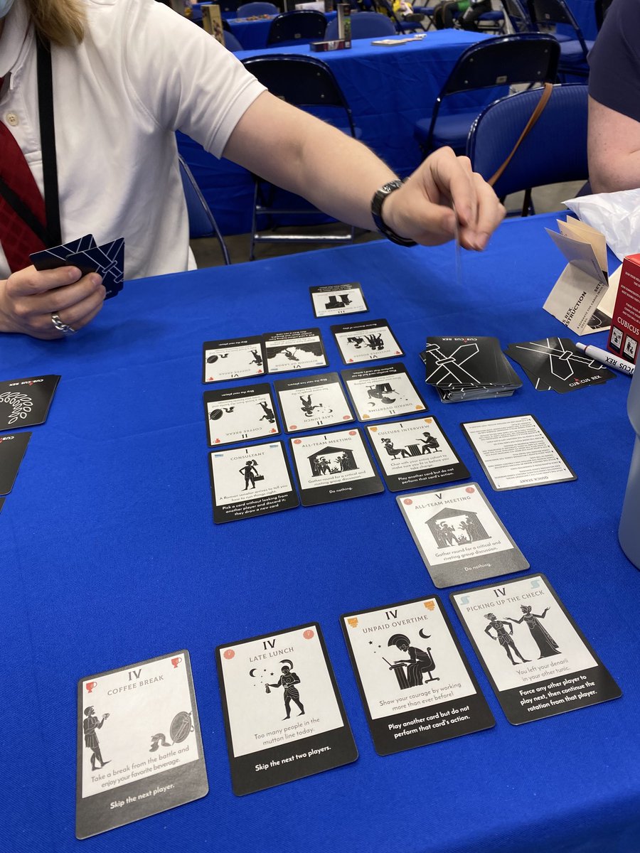 Some players out there demoing our game <a href="/CubicusRex/">Cubicus Rex</a> at the @IndyPopCon tabletop game section! Wonder who's winning? 🤔