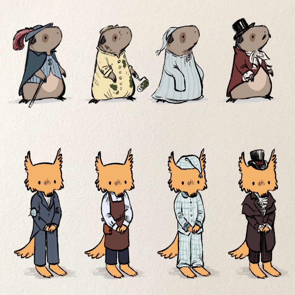 artfularmadillo's tweet photo. Outfits for the boys. Which is your favorite?⁠ https://t.co/GKUQzY3Jjb