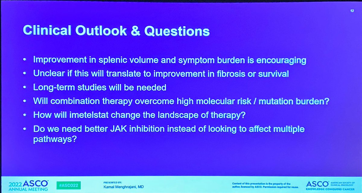 JacobPlieth's tweet photo. Kamal Menghrajani on $ABBV navitoclax + Jakafi in 1L myelofibrosis (single-cohort ph2 trial) #ASCO22 https://t.co/35gDXrzvm3
