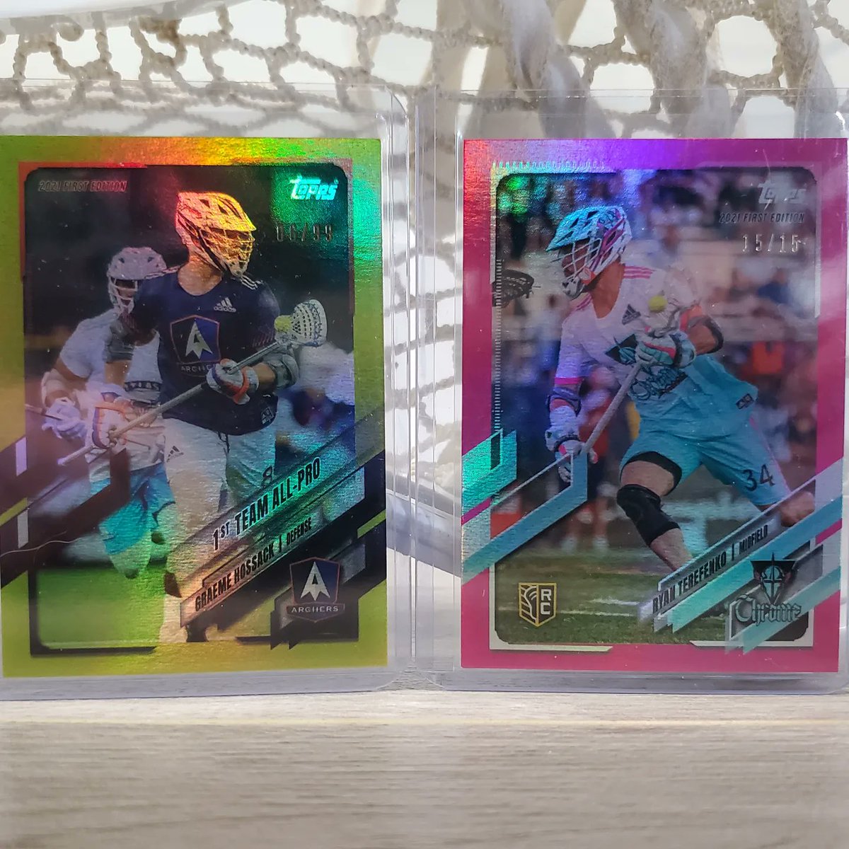 FromTheBenchYT's tweet photo. Opening weekend for the @PremierLacrosse League with the first game under way. Some great matchups so decided to do a @topps head to head (in front of a head)
.
.
#pll #premierlacrosseleague #lacrosse #toppspll #plltopps #topps #laxnation #pllalbany #thehobby #whodoyoucollect https://t.co/OZqSb0ph4Y