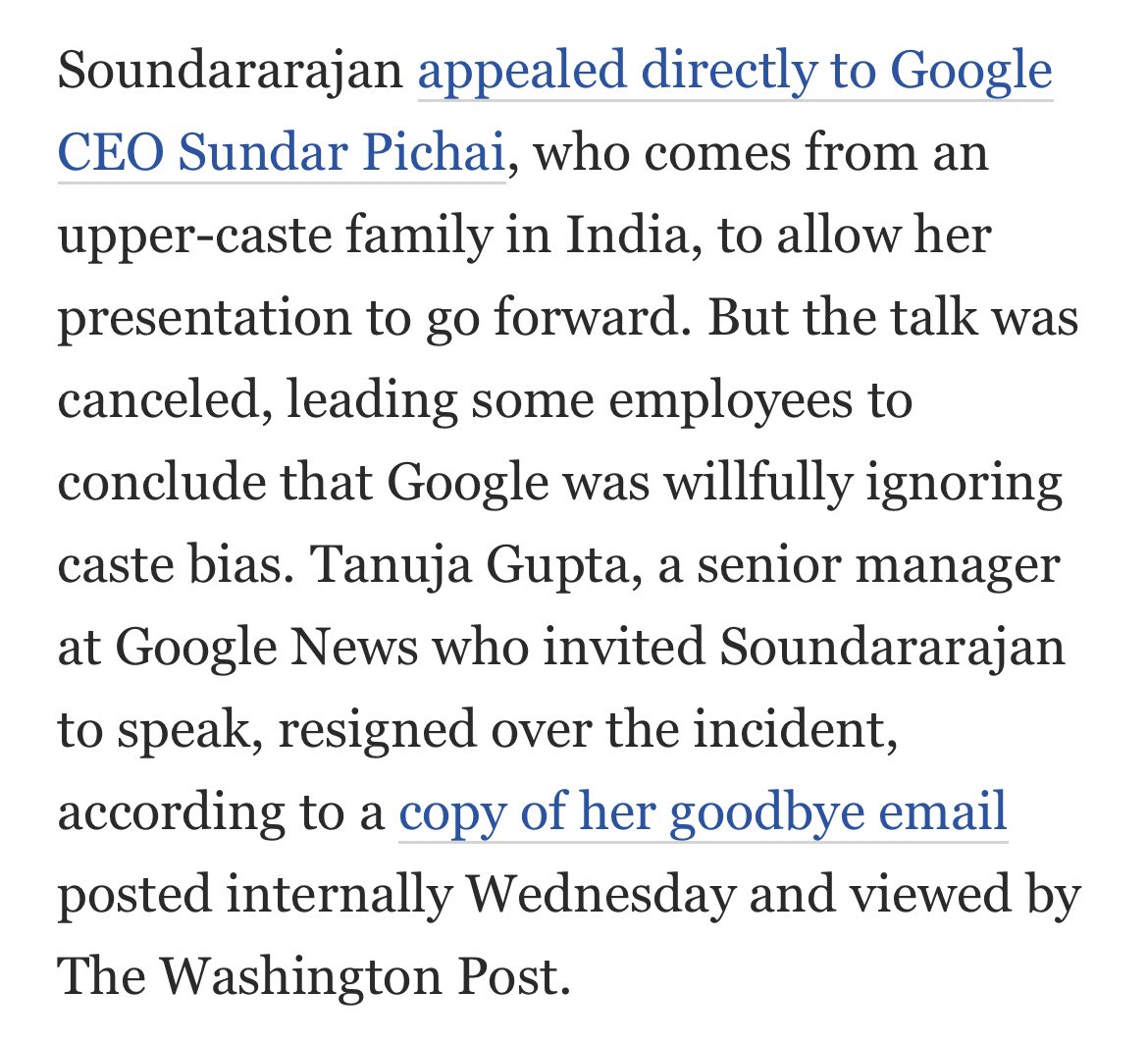 Very proud of how far Southeast Asian Indians like myself have come with regards to representation in tech. However, heads of diversity at tech companies must reckon with the fact that discrimination goes beyond race, and that Hindutva is scary organized. washingtonpost.com/technology/202…