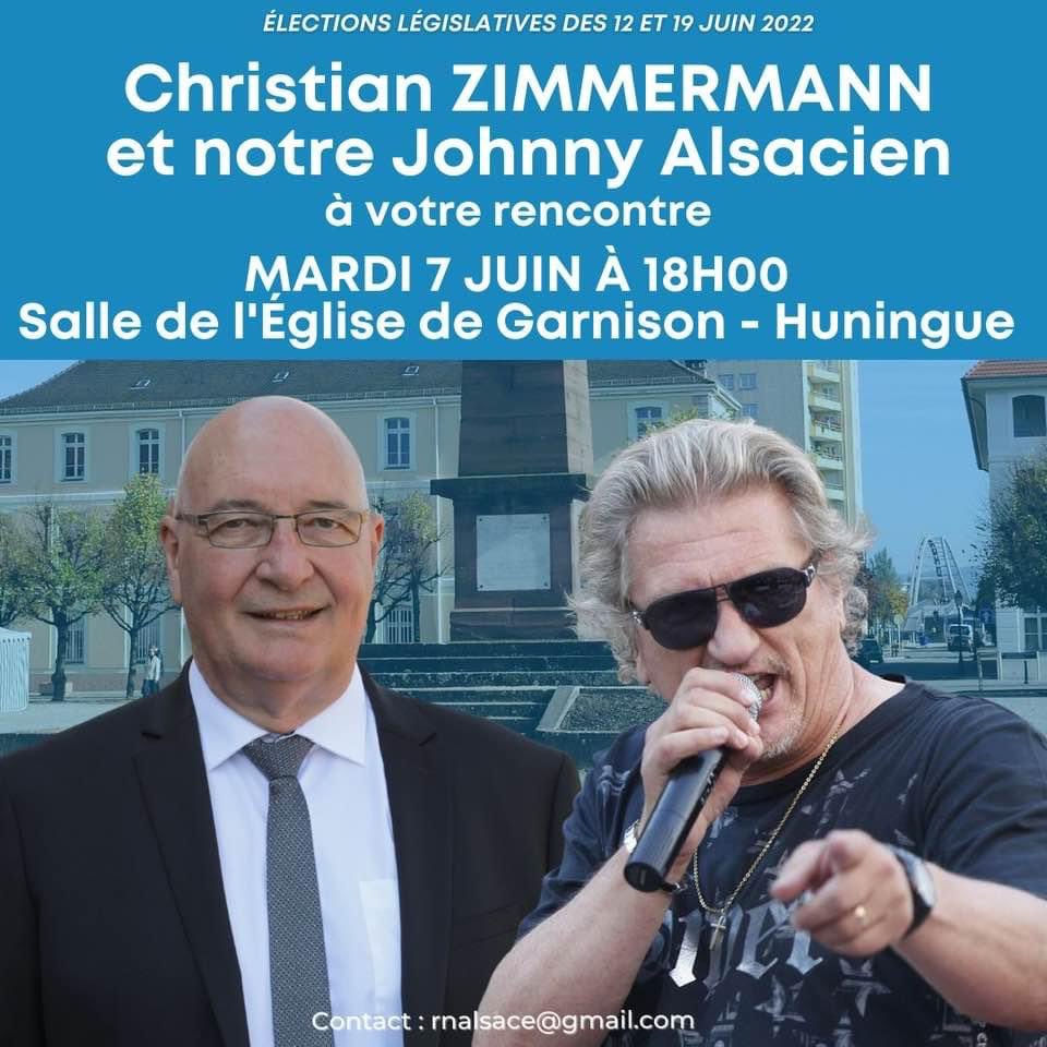 Retrouvez notre Johnny Alsacien et moi même à #Huningue, le mardi 7 juin à 18h. #legislatives #JeVoteRN