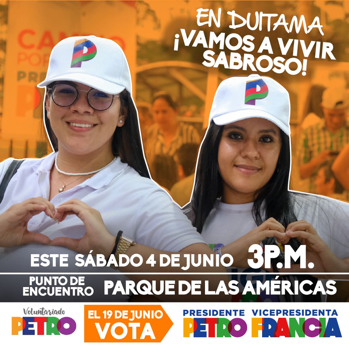 FeministasCH_'s tweet photo. 📢 El Voluntariado Petro @PetroVoluntad se moviliza por toda Colombia y hoy les estaremos acompañando en Duitama #Boyacá porque la tierra de la libertad quiere un #CambioPorLaVida con @FranciaMarquezM y
@petrogustavo
💜🐝🥑. 

#SomosDecisivas
@JLuisBohorquez @aaandres_p https://t.co/s5u2fmnCTf