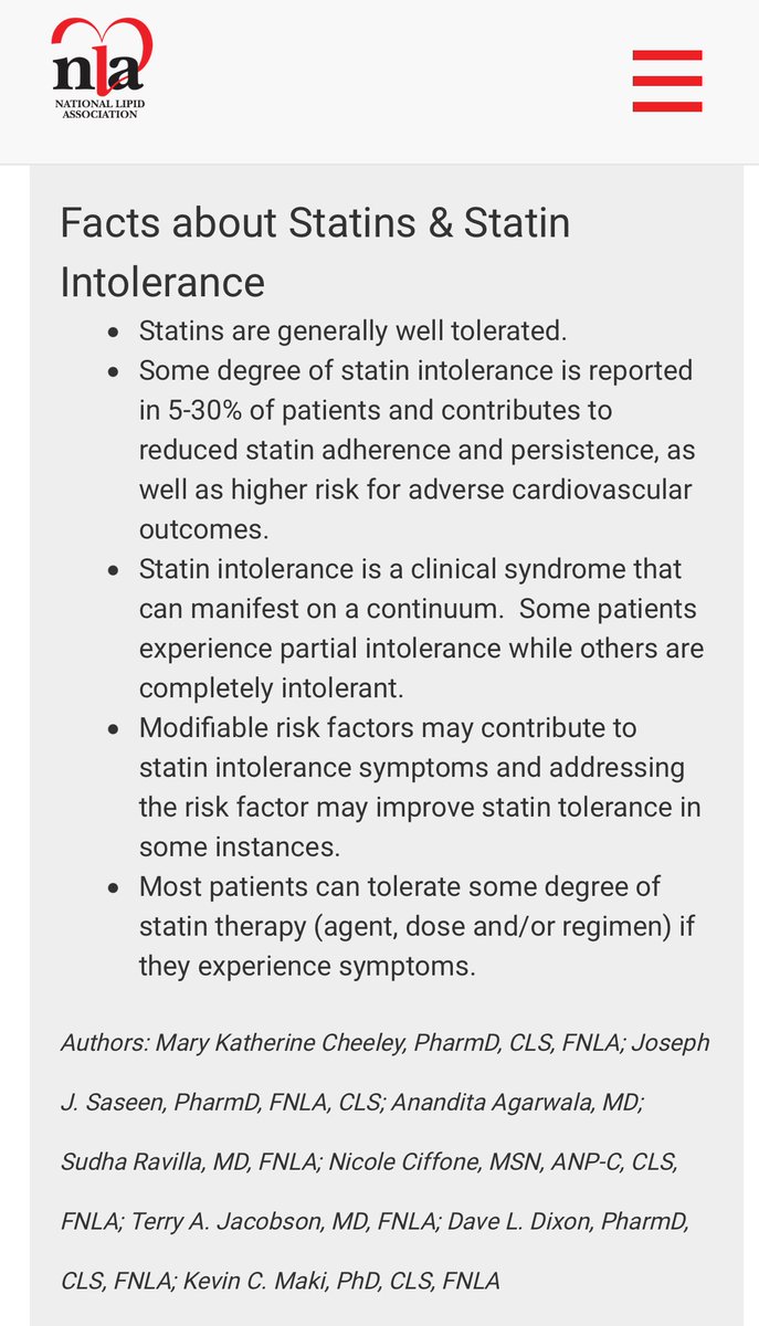 What a pleasure to contribute to the @nationallipid Scientific Statement on Statin Intolerance with a great team! @JSaseenPharmD @DaveDixonPharmD et al. #NLAsessions #CardioTwitter