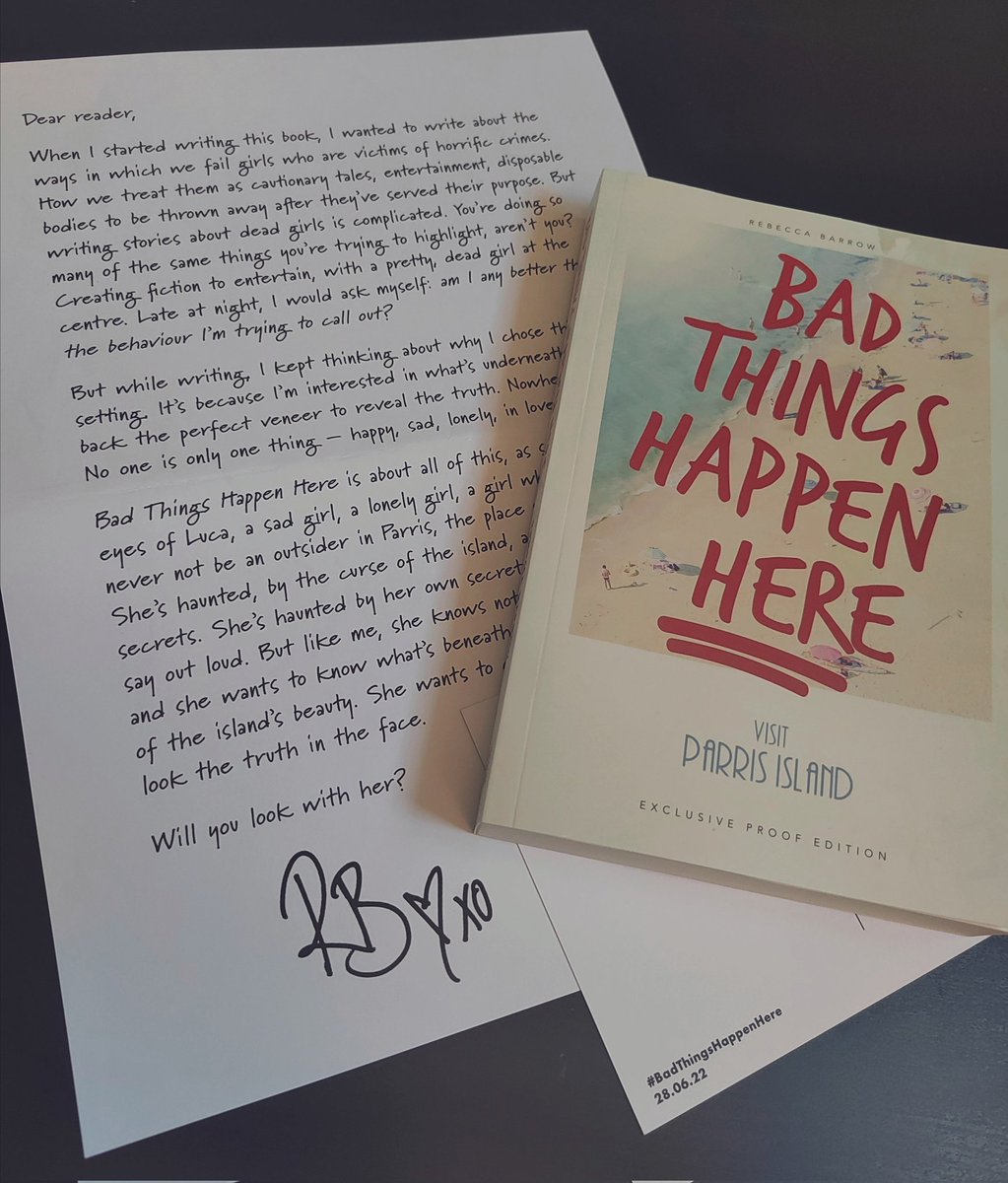 HUGE thanks to @eleanormrosee & @HotKeyBooksYA for sending me a copy of #BadThingsHappenHere by @rebeccakbarrow
Can't wait to dive into it 🎉😍🔥
Out 28th June 🎉🥳📖