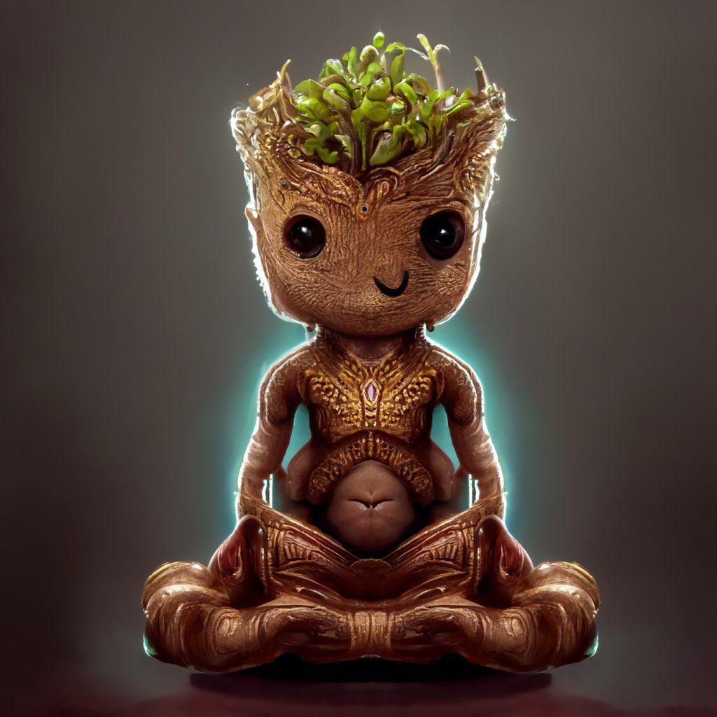 A moment's #Zen with #Marvel 's #BabyGroot and #midjouney <a href="/JamesGunn/">James Gunn</a> ☺️