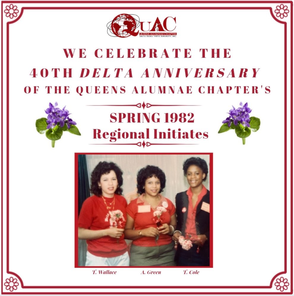 DSTQuAC's tweet image. Happy 40th Delta Anniversary to Queens Alumnae's 1982 Regional Initiates, who were initiated at the Eastern Regional Conference in Rochester, New York on the 'Talented 12' Line! 
❤️🔺
#QuACDST
#EasternRegionalInitiates
#Spring1982
#Talented12
#DSTeasternregion