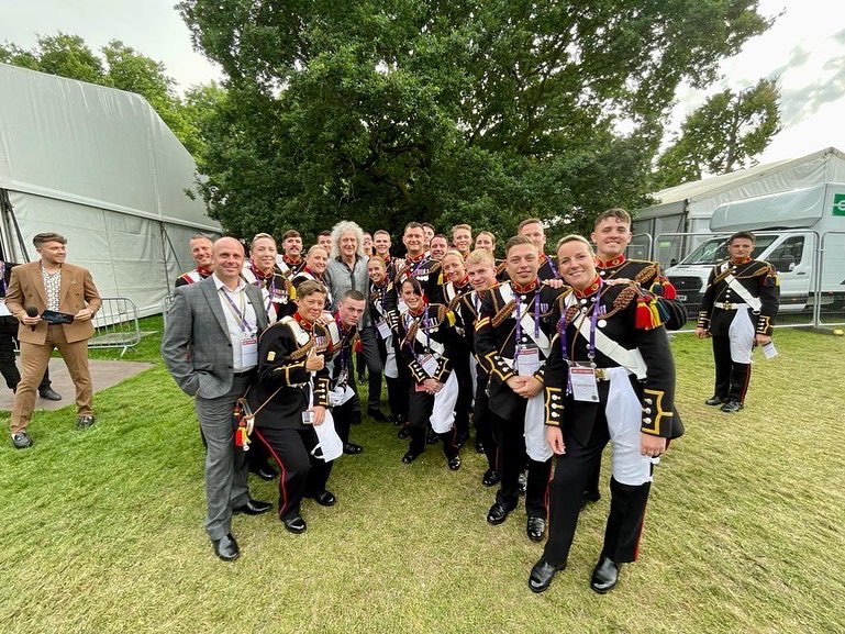 RMBandService's tweet photo. BOOM!!!

And now the secret is out!!!

What a way to start the Platinum Party at the Palace!!!

Iconic drummers, with an iconic beat alongside @adamlambert, @DrBrianMay, @OfficialRMT and @QueenWillRock 
🤩🤩🤩🤩🤩🤩🤩🤩🤩🤩🤩

@RoyalNavy @RoyalMarines https://t.co/bKnWE6iiOB