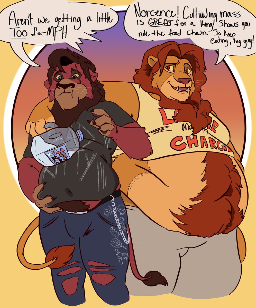 115_clockwork's tweet photo. Kovu’s starting to get the hang of this whole kingly duties thing, much to the dismay of his poor belt. Simba’s “light” encouragement hasn’t been good to either of their waistlines either, but they’ll be in royal shape in no time I’m sure of it! https://t.co/gULAQ3U6ER
