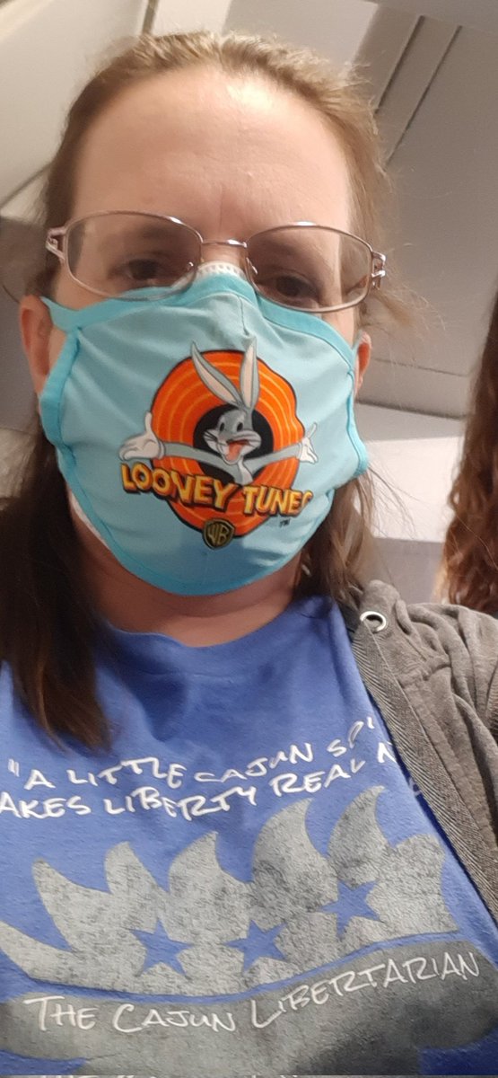 LizT4Congress's tweet photo. This is what this tired #Libertarian looks like en route to Dallas.
Shout out to @TheCajunLibert1. I've gotten compliments on the shirt. lol "Does that mean you like spicy food?" It means I like #Liberty with a little spice 😉
#FreedomisHavingChoice #RespectEachOthersChoices https://t.co/HvRCYBLkLD