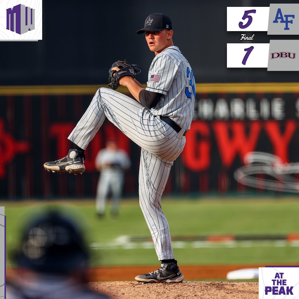 MountainWest's tweet photo. NOT DONE YET⚡️

@AF_Baseball takes down Dallas Baptist and will play again tomorrow!

#AtThePeak | #MWBSB | #FlyFightWin https://t.co/PCDCT5VAaf