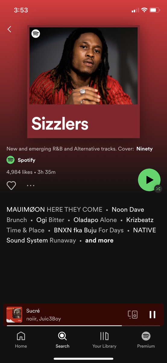Sucré has been added to FOUR different editorial playlists by <a href="/spotify/">Spotify</a> in 🇨🇦,🇳🇬 and 🇬🇭. Thank you to <a href="/spotifycanada/">Spotify Canada</a> and <a href="/spotifyafrica/">Spotify Africa</a> for the love shown to my brother <a href="/itsnoiir/">noiir</a> and I. Big love to everyone supporting! Stream Sucré here: song.link/sucrefeaturing…