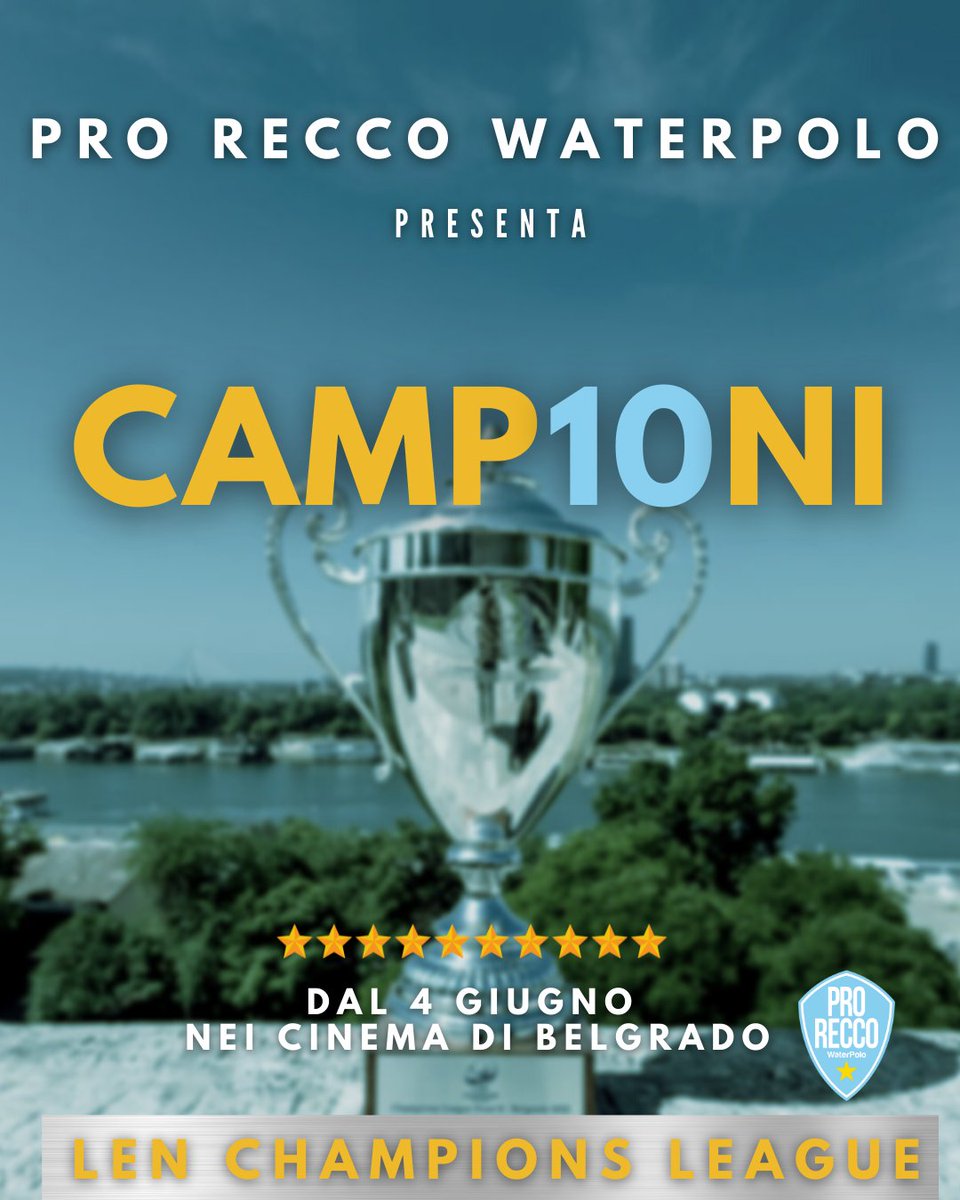 prorecco's tweet photo. 𝐂𝐀𝐌𝐏𝟏𝟎𝐍𝐈 🥳

🏆 Lo abbiamo fatto di nuovo, per la decima volta siamo #CAMP10NI d'Europa!

🎯 Vinciamo in casa del #NoviBeograd per 16-17 dopo i rigori e riportiamo la coppa a Recco! https://t.co/tQHGOlOqtA