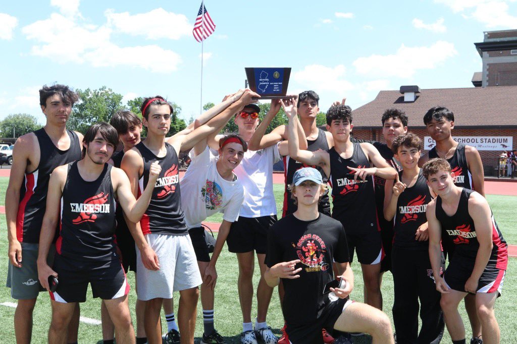 Emerson Boys are 2022 Group 1, North 1 State Sectional Champions!! <a href="/bgatens/">Brian Gatens</a> <a href="/EmersonSports/">Emerson Athletics</a> <a href="/northNJtrack/">Paul Schwartz Stands With Israel & Ukraine 🇺🇲</a> <a href="/CoachMcCarten/">Coach McCarten</a> <a href="/NJScom/">NorthJerseySports</a> <a href="/VarsityAces/">Varsity Aces</a>