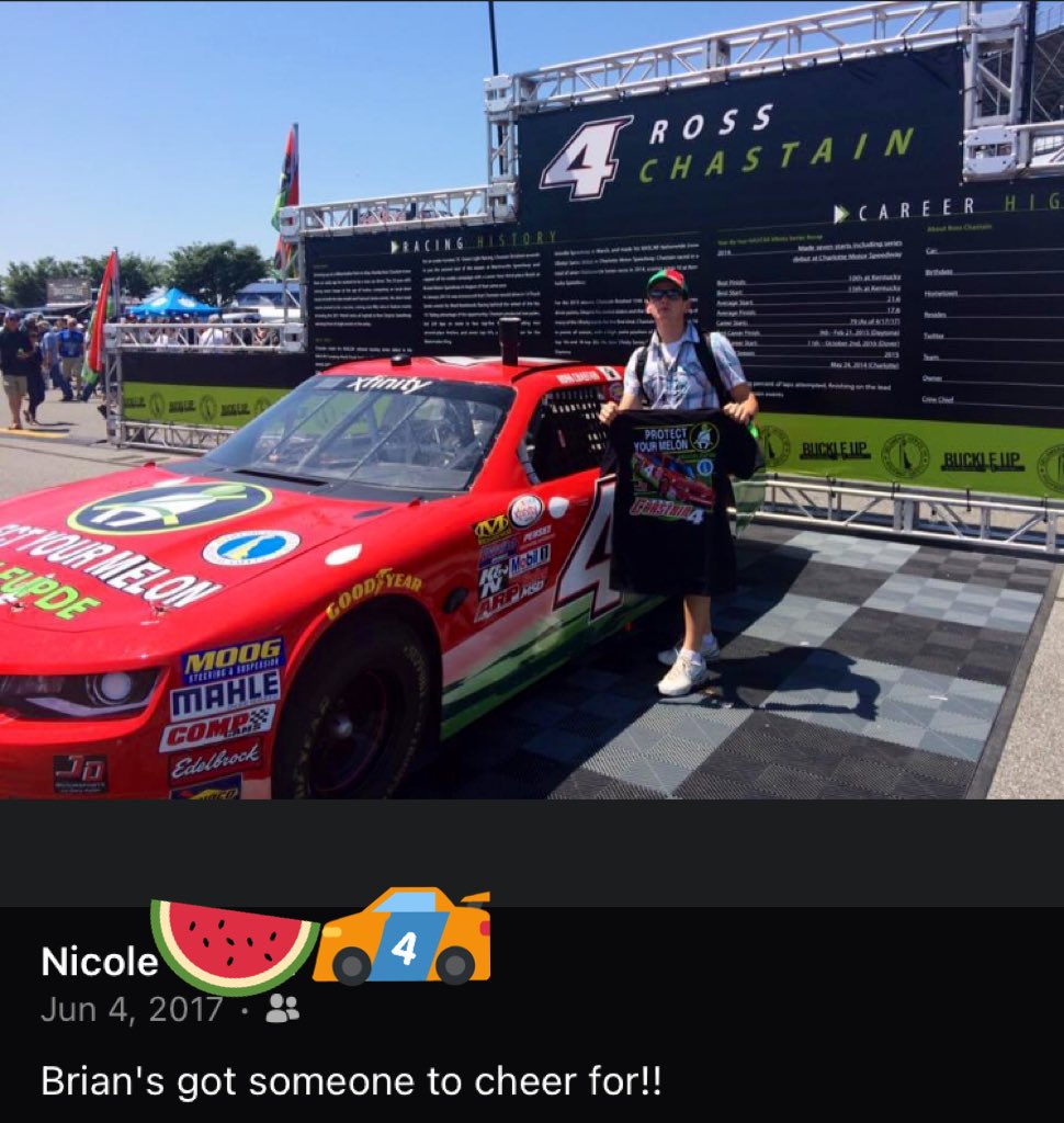 @melonmanbrand @RossChastain @RossChastain’s cup debut, sponsored by @highwaysafetyDE, was also the day we turned my DE LEO brother into a NASCAR fan!  #protectyourmelon #buckleupDE