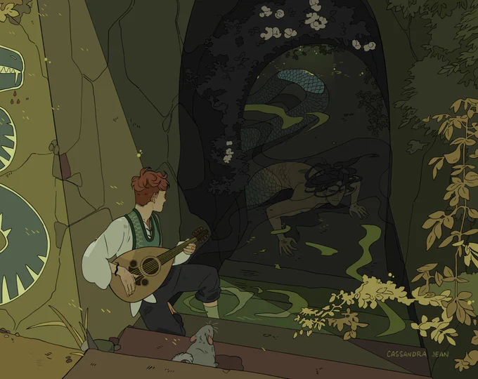 A melody echoes through the ruins
The snake barely disturbs the water 