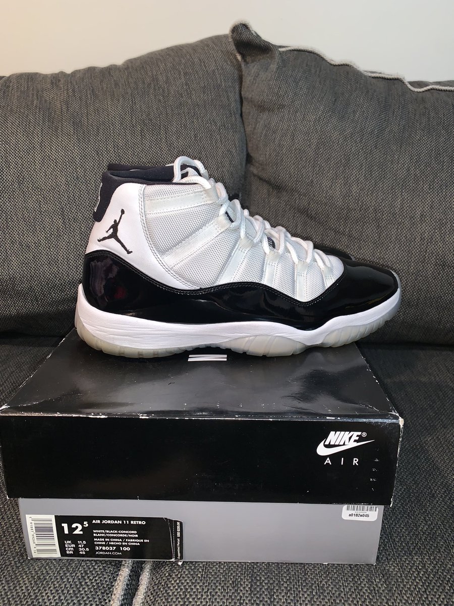 First up is Concord 11 sz 12.5 from 2018 with “45” on back $300 plus 8 bucks for shipping. <a href="/SellKicksSunday/">SellKicksSunday</a> <a href="/SCOOP208/">SCOOP</a> <a href="/jandro0o/">…Not S.S.M…</a> <a href="/Raymond3414/">Raymond</a> <a href="/DblocDunks/">DBLOC</a> pls retweet. Thx